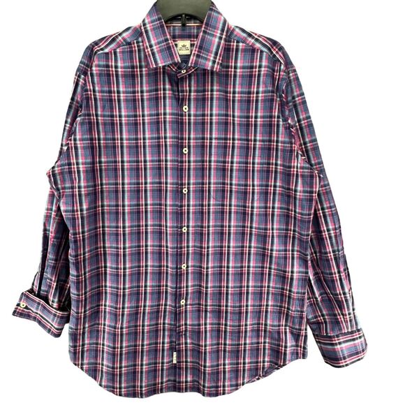 Peter Millar Shirt Mens L Multicolor Plaid Crown Sport Button Up Preppy Casual - Picture 1 of 14